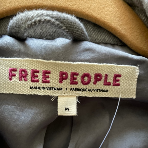 Free People Hannah Slouchy Double Breasted Coat in Gray (washed black) SZ M - Picture 3 of 9